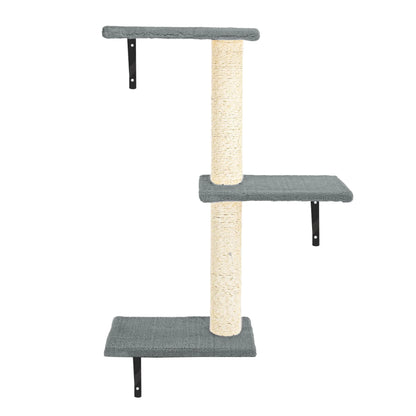 Cat Wall Shelves and Perches Set of 5, Sleeping Playing Lounging Climbing Cat Tree House for Multiple Cats, Black