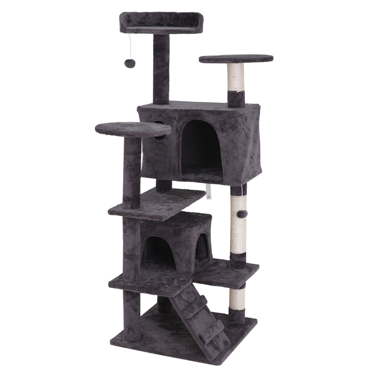 55'' Cat Tree Tower Condo Multi Platforms Kitty Play House Safety Scratch Post